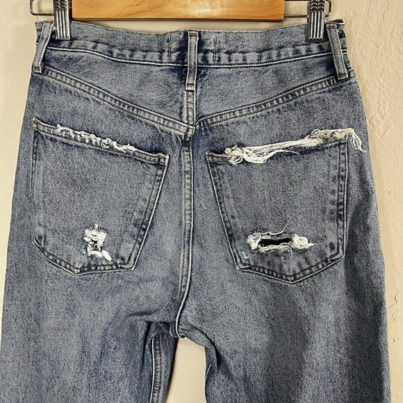 Agolde 90's Mid Rise Loose Jeans Isolate Distressed 100% Cotton Size 25 - Picture 7 of 13
